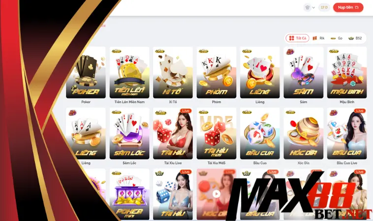 Game bài Max88: tổng hợp những game nhất định nên chơi thử 1 lần